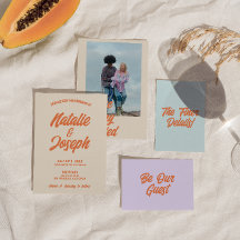 Boda moderno retro colorido negrita brillante Funk