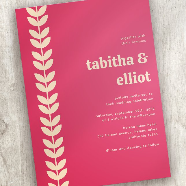 Invitación Boda moderno retro floral crema rosa (Subido por el creador)