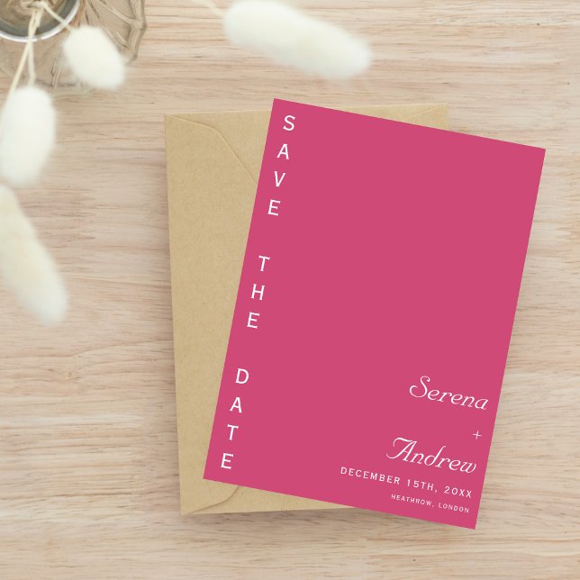 Invitación Boda moderno rosa de estilo sencillo Minimalista (Subido por el creador)
