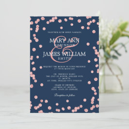 Invitación Boda moderno Rosa Purpurina de oro Armada Confetti