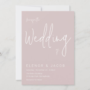 Invitación Boda moderno rosa y blanco turbio