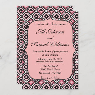 Invitación Boda moderno rosa y negro bonito