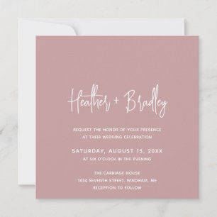Invitación Boda moderno rosado minimalista