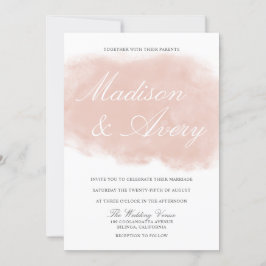 Invitación Boda moderno Rubor de color rosa de agua para salp