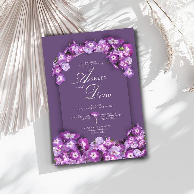Invitación Boda moderno Rum Rustic Purple Lilac Arch Flower (Subido por el creador)