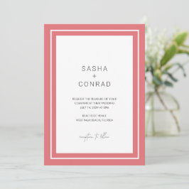 Invitación Boda moderno Sasha Coral