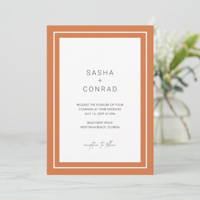 Invitación Boda moderno Sasha Sunset (Anverso de pie)