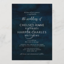 Boda moderno sencillo de color azul oscuro de la n