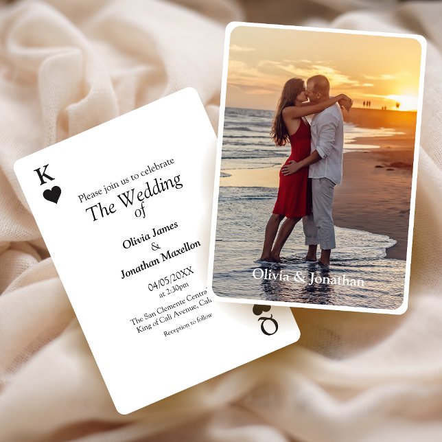 Invitación Boda moderno simple con foto Personalizado (Subido por el creador)