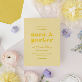 Invitación Boda moderno simple de mantequilla amarillo