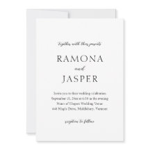 Boda moderno simple negro y blanco negrita