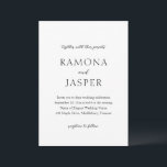 Invitación Boda moderno simple negro y blanco negrita<br><div class="desc">Elegante invitación a la boda con un diseño sencillo y minimalista. Un diseño clásico con grandes letras en los nombres para dar un toque moderno a esta invitación de estilo tradicional. Este diseño en blanco y negro puede modificarse a cualquier color que elija en la herramienta de edición de diseño....</div>
