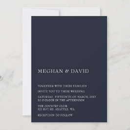 Invitación Boda moderno simple y elegante de la Marina