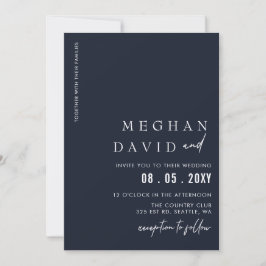 Invitación Boda moderno simple y elegante de la Marina