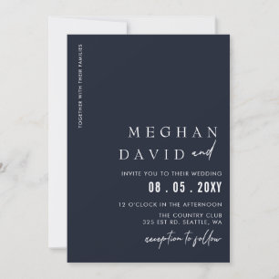 Invitación Boda moderno simple y elegante de la Marina