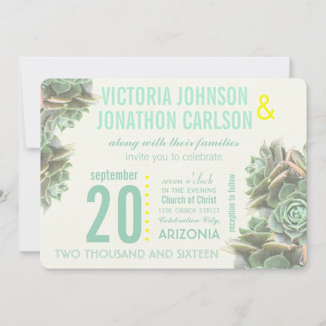 Invitación Boda moderno suave y amarillo (Anverso)
