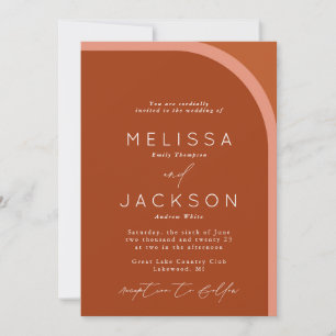 Invitación Boda moderno Terra Cotta