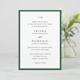 Invitación Boda moderno Trisha Emerald Green