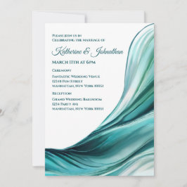 Invitación Boda moderno-verde esmeralda-