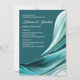 Invitación Boda moderno-verde esmeralda-