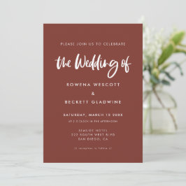 Invitación Boda moderno y elegante de terracota