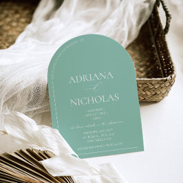 Invitación Boda moderno y sencillo verde