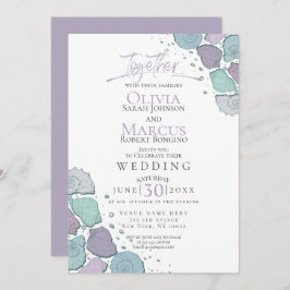 Invitación Boda | Modernos castillos Violet Dusty Blue