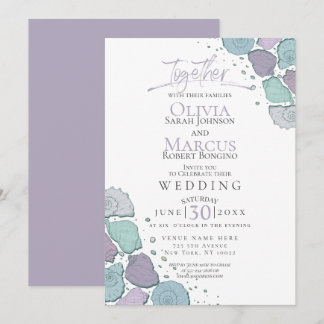 Invitación Boda | Modernos castillos Violet Dusty Blue