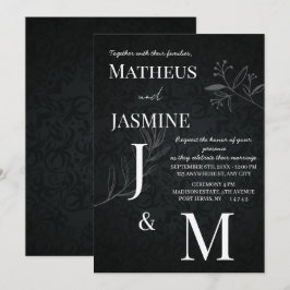 Invitación Boda Monocroma Alemana y Script