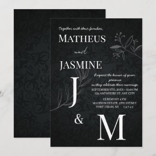 Invitación Boda Monocroma Alemana y Script