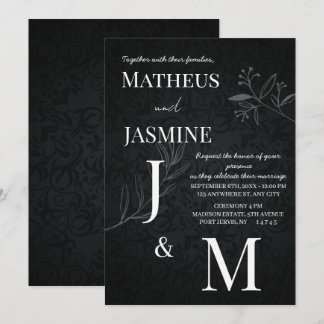 Invitación Boda Monocroma Alemana y Script 