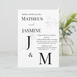 Invitación Boda Monocroma Alemana y Script