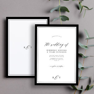 Invitación Boda monocromático clásico formal