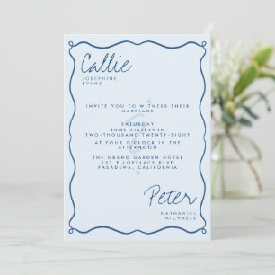 Invitación Boda Monocromático Retro Minimalista manuscrito