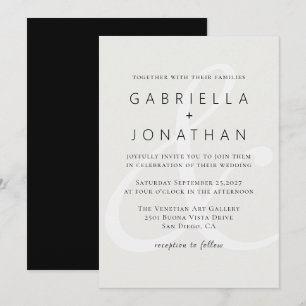 Invitación Boda Monocromático Simple