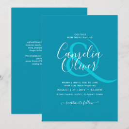 Invitación BODA monocromo azul de Bondi