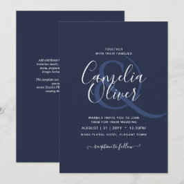 Invitación BODA monocromo azul de la Marina de Presupuestos