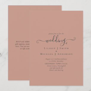 Invitación BODA Monocromo de Terracota Presupuestaria