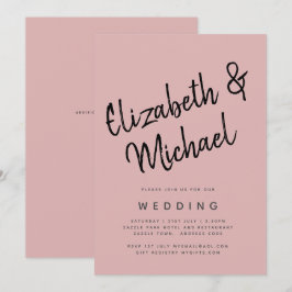 Invitación BODA monocromo rosado Rosa con luz de PRESUPUESTO
