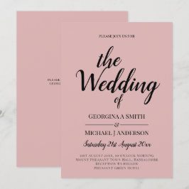 Invitación BODA monocromo rosado Rosa con luz de PRESUPUESTO