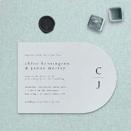 Invitación Boda Monograma blanco negro mínimo moderno