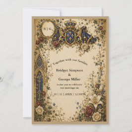 Invitación Boda Monograma Celta Gótico Real Medieval