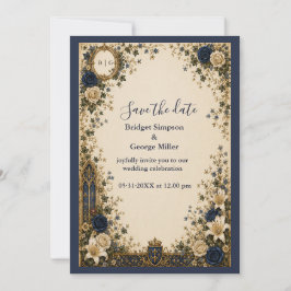 Invitación Boda Monograma Cresta Gótica Real Medieval