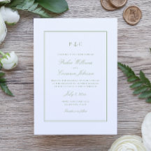 Boda Monograma de Ancla Náutica Verde Salvia