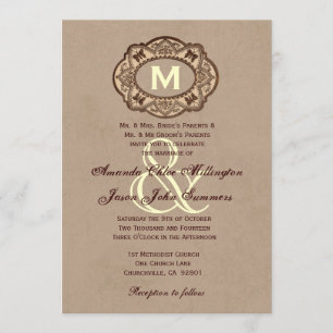 Invitación Boda Monograma de café y chocolate