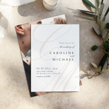 Boda monograma de caligrafía clásica elegante