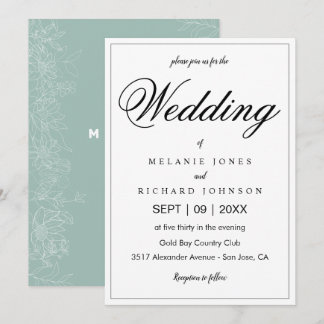 Invitación Boda monograma de caligrafía de Moda simple elegan