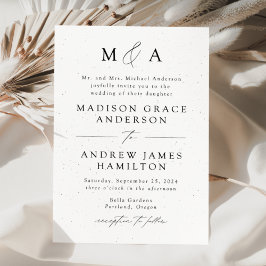 Invitación Boda Monograma de Elegancia Moderna Específico