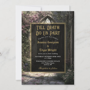 Invitación Boda Monograma de Jardín Floral Gótico hasta la Mu