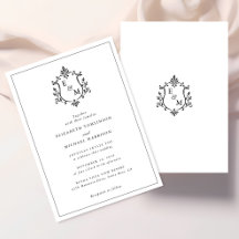 Boda Monograma de la Cresta Elegante